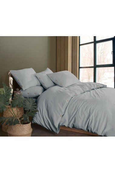 Taş Yıkama Nevresim Takımı Tek Renk ( çift kişilik )-Koyu Gri